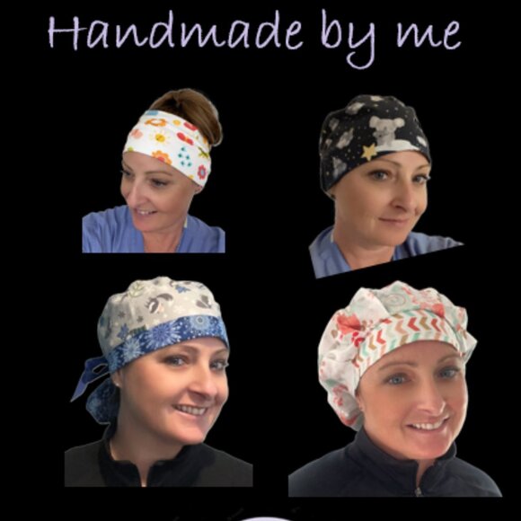 Womens Euro Scrub Cap Peace Love PTO - Handmade - Picture 8 of 8